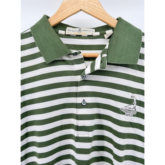 Fairway & Greene Other - Fairway Greene Pinehurst 1895 Polo Shirt Mens Large Green Striped Golf